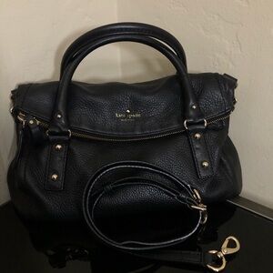 Kate Spade Black Pebbled Leather Crossbody Bag w/long strap